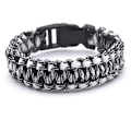 Miniatyrbild 1 av 5: Utomhusresor Camping Tunn Army Green Flätad Cobra Weave Plast Armband Black and white1