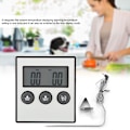 Miniatyrbild 4 av 5: LCD Digital Display Mattermometer Temp Tidvisning med Sond Kök Matlagning Bakning BBQ