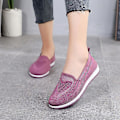 Miniatyrbild 5 av 5: Kvinnor stickar andningsbara Loafers Platt balett, lätt sneaker pink2 6