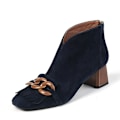Miniatyrbild 1 av 5: Får Mocka Fringe Ankel Chunky Högklack Fyrkantiga Tofs Boots blue short plush 4