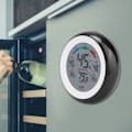 Miniatyrbild 2 av 5: Digital LCD Touch Screen Termometer Hygrometer Temperatur Luftfuktighetstemperaturmätare för Hushåll Inomhus Svart