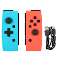 Miniatyrbild 1 av 5: 1 Par Vänster Höger Bluetooth Spelkonsol En-knappsanslutning Spelkontroll för Switch (Blåröd)
