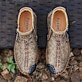 Miniatyrbild 3 av 5: Läder- Casual Zipper Öppning Medium, Loafers Sneakers 11.5 / Khaki zipper