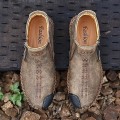 Miniatyrbild 3 av 5: Läder- Casual Zipper Öppning Medium, Loafers Sneakers 8.5 / Khaki zipper