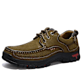 Miniatyrbild 1 av 3: Sommar - Halkfri gummisula, utomhussneakers i läder Set-b Khaki-lace up 11.5