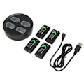 Miniatyrbild 3 av 5: Laddningsbart Batteripaket Laddare 4 X1200mAh Hög Kapacitet Backup Batteri för X ONE för X Series Spelkontroller