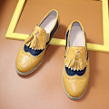 Miniatyrbild 1 av 2: Women's Flats Oxfords Sneakers i äkta läder - Gul Blå 7