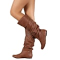 Miniatyrbild 1 av 5: Kvinnor Läder Mid Calf Boots Brown 5
