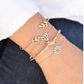 Miniatyrbild 1 av 5: Bohemia Leaf Knot Hand Cuff Link Chain Charm Armband