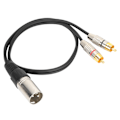 Miniatyrbild 3 av 5: XLR Hane till 2 RCA Ljudsplitterkabel RCA till XLR Adapter Patchkabel för Mixerkonsol Mikrofon Hane 3 m / 9.8ft