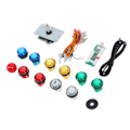 Miniatyrbild 2 av 5: DIY Arcade-speljoystickset USB-datorchipkontrollpanel för PS3/PC-spelkontrollknapp med ljus