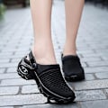 Miniatyrbild 5 av 5: Damer Casual Öka kudde sandaler, andas Mesh Walking Tofflor gray 10
