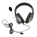 Miniatyrbild 1 av 5: USB-spelheadset med trådstyrd volymkontroll, justerbart spelheadset med mikrofon för PC, bärbar dator och PS4