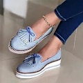 Miniatyrbild 1 av 5: Balett Flats Skor i Blandade Färger för Damer, Äkta Läder Loafers Blue 39