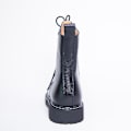 Miniatyrbild 5 av 5: Kvinnor Höst Vinter Låg Klack Cross Strap Läder Ankel Boots Black PU Inside 41 /