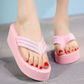 Miniatyrbild 2 av 4: Sommar högklackat plattform, halkfria flip-flops sandaler gray 40