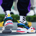 Miniatyrbild 5 av 5: Man's Chunky Wedge Par Style Sneakers Mesh Flock Sneakers Yellow D 11