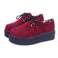 Miniatyrbild 1 av 5: Höst- Flats Snörning Vulkanisering, Platåskor Suede red 38