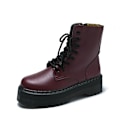 Miniatyrbild 1 av 4: Kvinnor Vinter hög plattform tjocka klackar Chunky plattform boots red 4.5