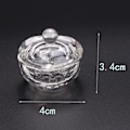 Miniatyrbild 5 av 5: 2 st Glas Dappen Skål Lock Kopphållare Manikyr Utrustning Nagelverktyg För Konst Akrylpulver Vätska