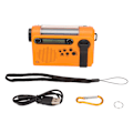 Miniatyrbild 3 av 5: Nödradio Bärbar SOS-Alarm Stor Minneskapacitet FM AM SW Solladdning Helbandsradio Orange