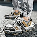 Miniatyrbild 4 av 5: Mode Män Spänne Design Chunky Sneakers Gray 44