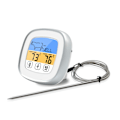 Miniatyrbild 4 av 5: Digital Timer Termometer Touch Screen Rostfritt Stål Kötttermometer för Kök BBQ Vit
