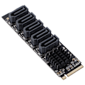 Miniatyrbild 2 av 5: PH56 M2 PCIE 3 5-portars hårddiskexpansionsadapterkort med stöd för PM-funktion, datortillbehör