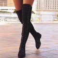 Miniatyrbild 3 av 4: Lårhöga Kvinnor Western Over The Knee Boots Set-1 S401-brown 10.5