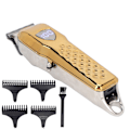 Miniatyrbild 3 av 5: Hårklippare Professionell Uppladdningsbar LED-Display Sladdlös Klippmaskin med Guidekam (Guld)