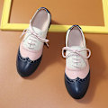 Miniatyrbild 1 av 2: Women's Flats Oxfords Sneakers i äkta läder - Blå Rosa Beige 9
