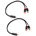 Miniatyrbild 2 av 5: 2st RCA Splitterkabel 1 Hane till 2 Hona Stereo Guldpläterad RCA Y Adapterkabel för HDTV Subwoofer