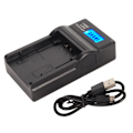 Miniatyrbild 1 av 5: USB-kamera Batteriladdare Enkel Batteriladdare med Strömdisplay för NP FV FH70 FP för VG30 CX610E CX680 PJ820E 5V