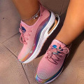 Miniatyrbild 5 av 5: Sneaker med snörning för kvinnor, nätsko som andas med mesh Pink 43