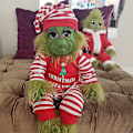 Miniatyrbild 4 av 5: Grinch plyschdocka Jul Reborn Baby Grinch Latex fylld leksak Julpresent Striped