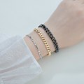 Miniatyrbild 5 av 5: Rostfritt stål Curb Cuban Link Chain Armband 22cm Width 5mm