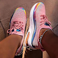 Miniatyrbild 3 av 5: Sneaker med snörning för kvinnor, nätsko som andas med mesh Pink 40