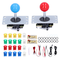 Miniatyrbild 1 av 5: 2-spelars Arkadspel DIY-kit Joystick-set LED Arkadknappar för Datorspel 5V