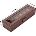 Miniatyrbilde 2 av 5: Etui for 6 klokker/display/boks/oppbevaring for klokker i PU og tre med mønstret glass