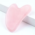 Miniatyrbild 4 av 4: Natural Gua Sha Jade Rose Quartz Stone Face Board Tool - Pink Rosa