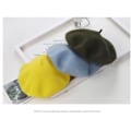 Miniatyrbild 3 av 3: Hatt dam vinter basker, ullbasker, varm hatt ull stickad hatt, gul