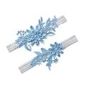 Miniatyrbilde 1 av 4: 2 stykker brudesløyfer Daisy Lace Brudeslynge Håndsydde Falske Perler Sløyfe for Brud