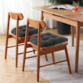 Miniatyrbilde 2 av 5: Sklisikre stoltrekk for spisestuestoler Sett med 4, 46*43*9cm Sittepute med bånd dark gray