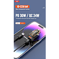 Pikkukuva 3 / 4: USB-C PD 30W / USB-A QC 24W Snabbladdning Billaddare iPhone/Samsung Brown