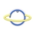 Miniatyrbillede 1 af 2: Neon LED Saturn Batteri + USB Forever Light Blå/gul Multicolor