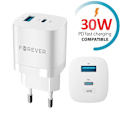 Miniatyrbillede 1 af 6: Snabbladdare för iPhone / Samsung 30W PD USB-C, USB Väggladdare White