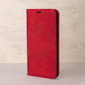 Pikkukuva 3 / 3: iPhone 16 Pro - Smart Suede Läder fodral Mobilplånbok Röd Red