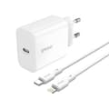 iPhone kompatibla USB-C Snabbladdare med Lightning Kabel Vit