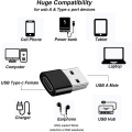 Miniatyrbild 2 av 3: USB-adapter USB typ A (hane) till USB-C (hona) Laddning Dataöver Svart