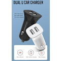Miniatyrbillede 2 af 6: Billaddare Universal 12W  Snabbladdning Dual USB 2,4Amp White